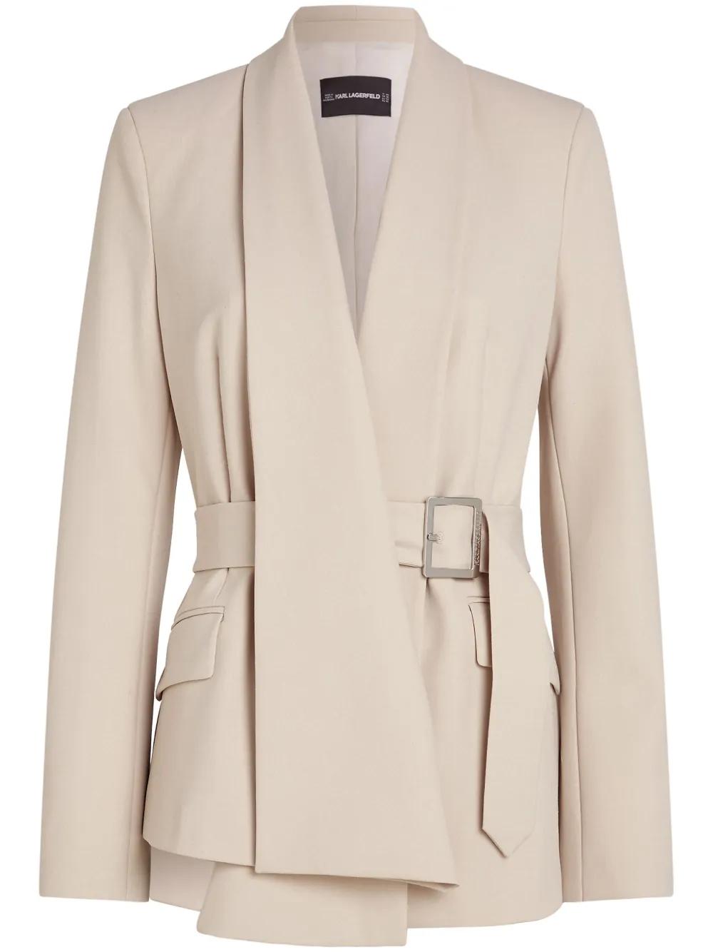 belted draped blazer Product Image