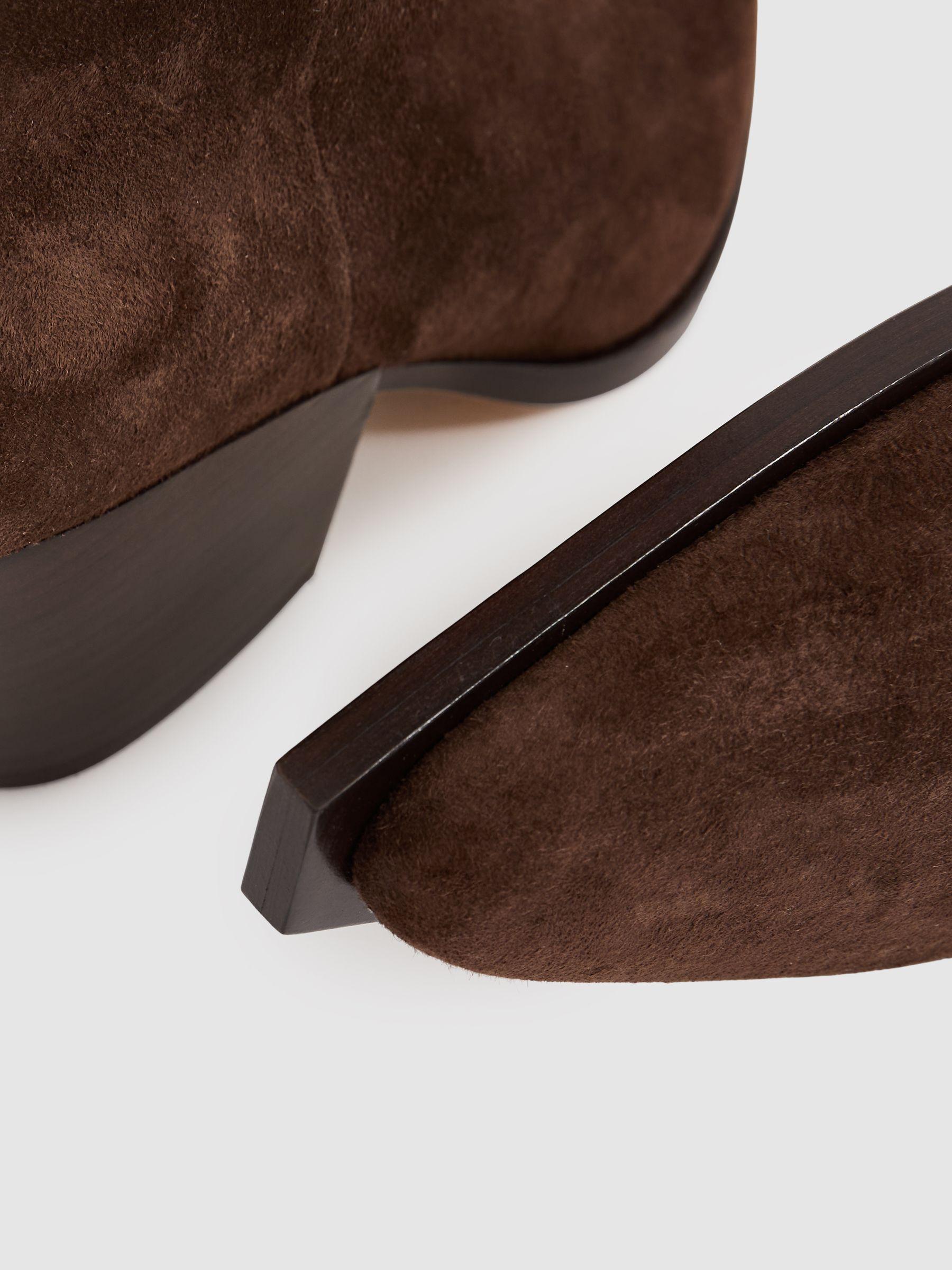 Paige Suede Knee-High Boots in Chocolate Product Image