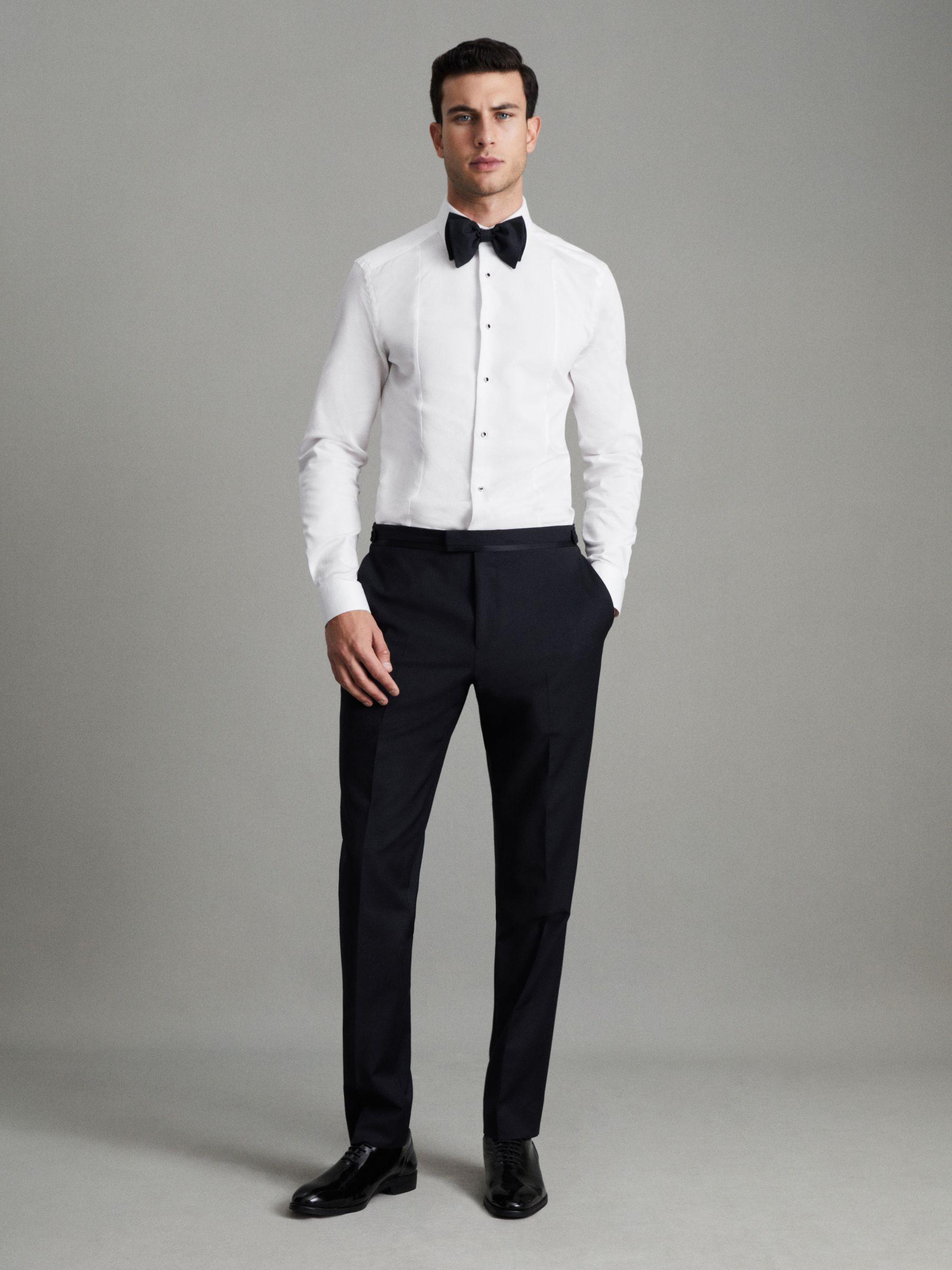 Slim-Fit Wool-Blend Tuxedo Trousers in Navy Product Image
