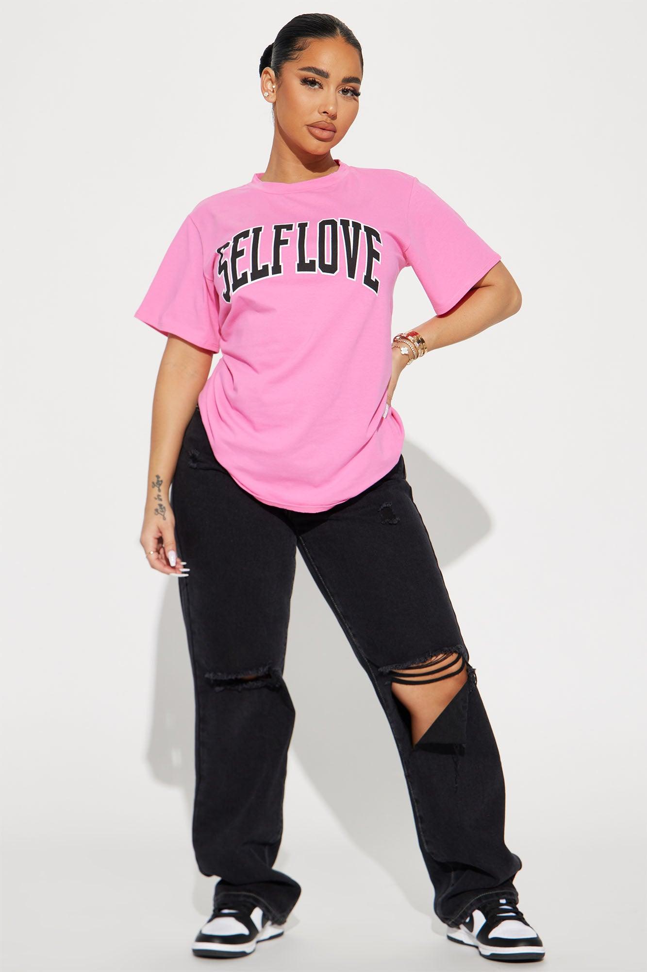 More Self Love Tunic Top - Pink Product Image