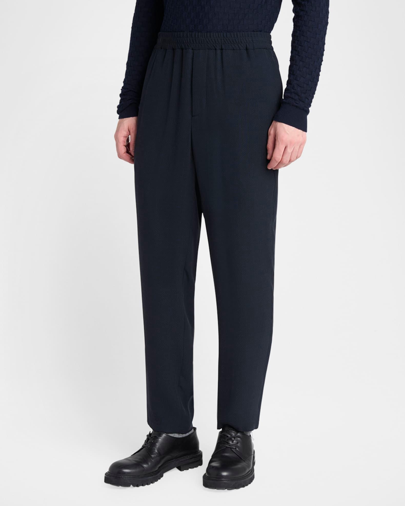 Men's Micro-Chevron Cupro and Viscose Pull-On Pants Product Image