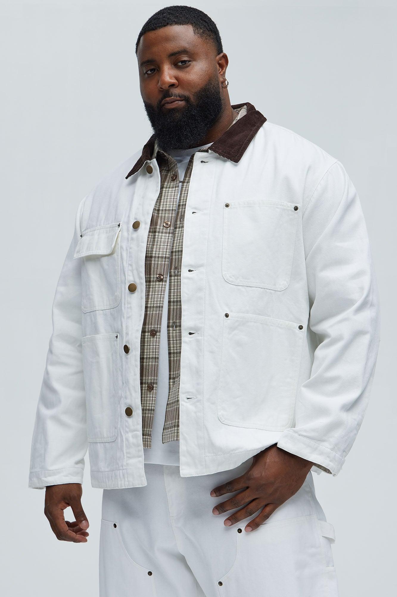 Alexander Utility Canvas Chore Jacket - White Product Image