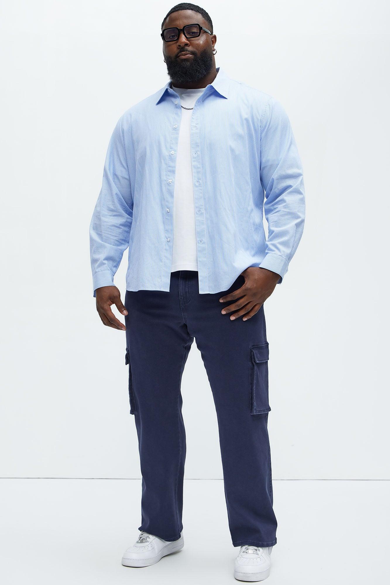 Classic Straight Cargo Jeans - Navy Product Image