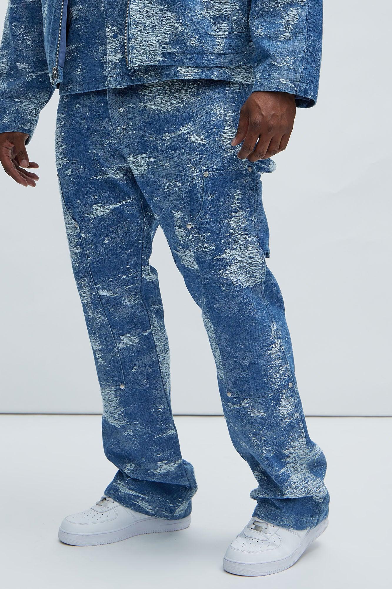 Cloud 9 Textured Slim Flare Carpenter Jeans - Light Blue Product Image