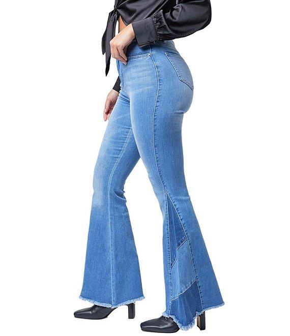 YMI Jeanswear High Rise Side Panel Detail Flare Jeans Product Image