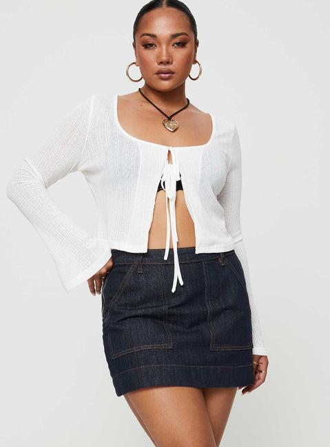 Hughes Mini Skirt Dark Wash Denim Petite Product Image