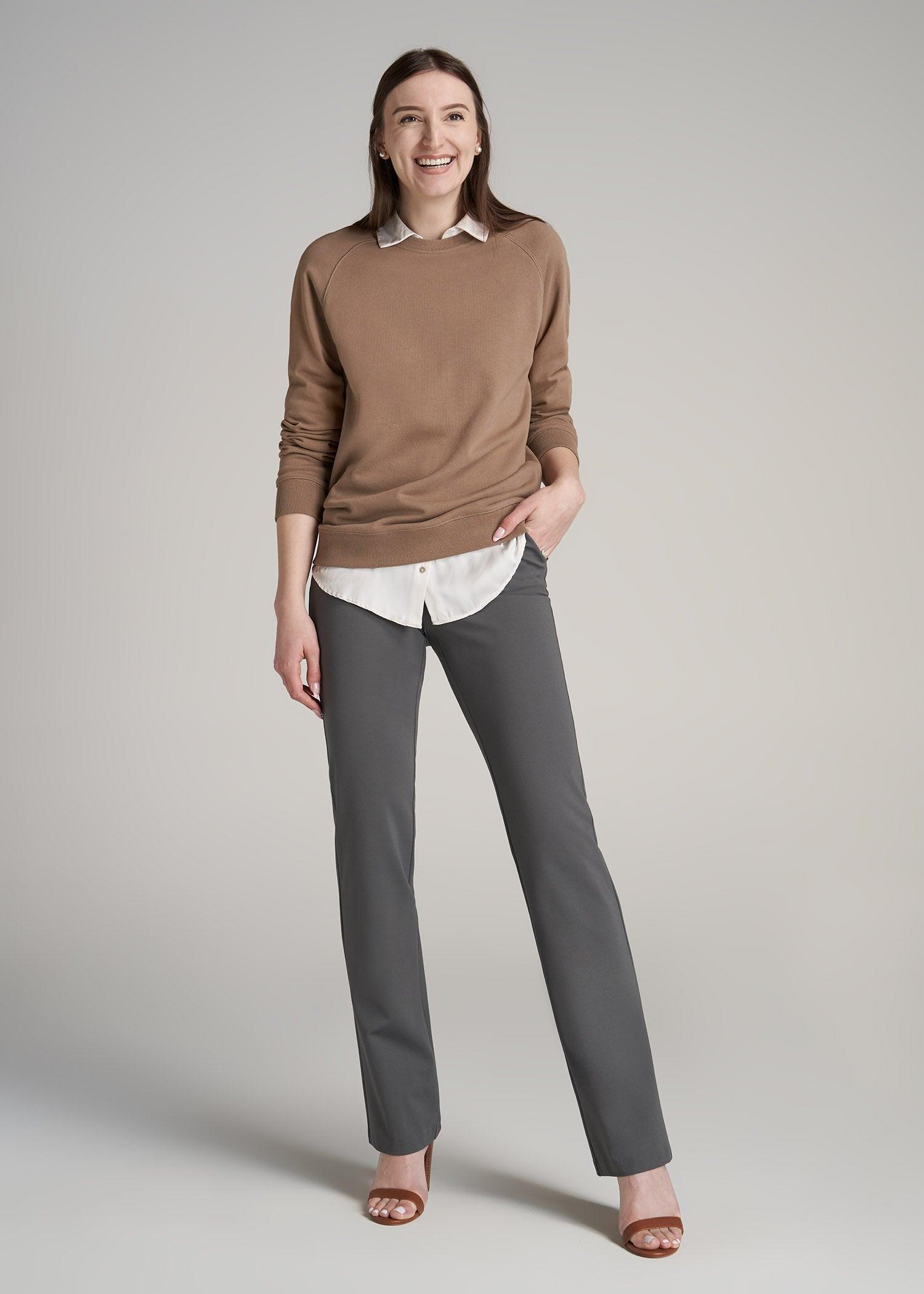 Slim Straight Leg Dress Pants for Tall Women in Slate Female Product Image