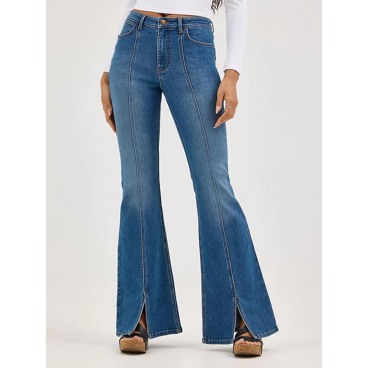 Women's Fierce Flare Split Hem Jean in Carolina Product Image