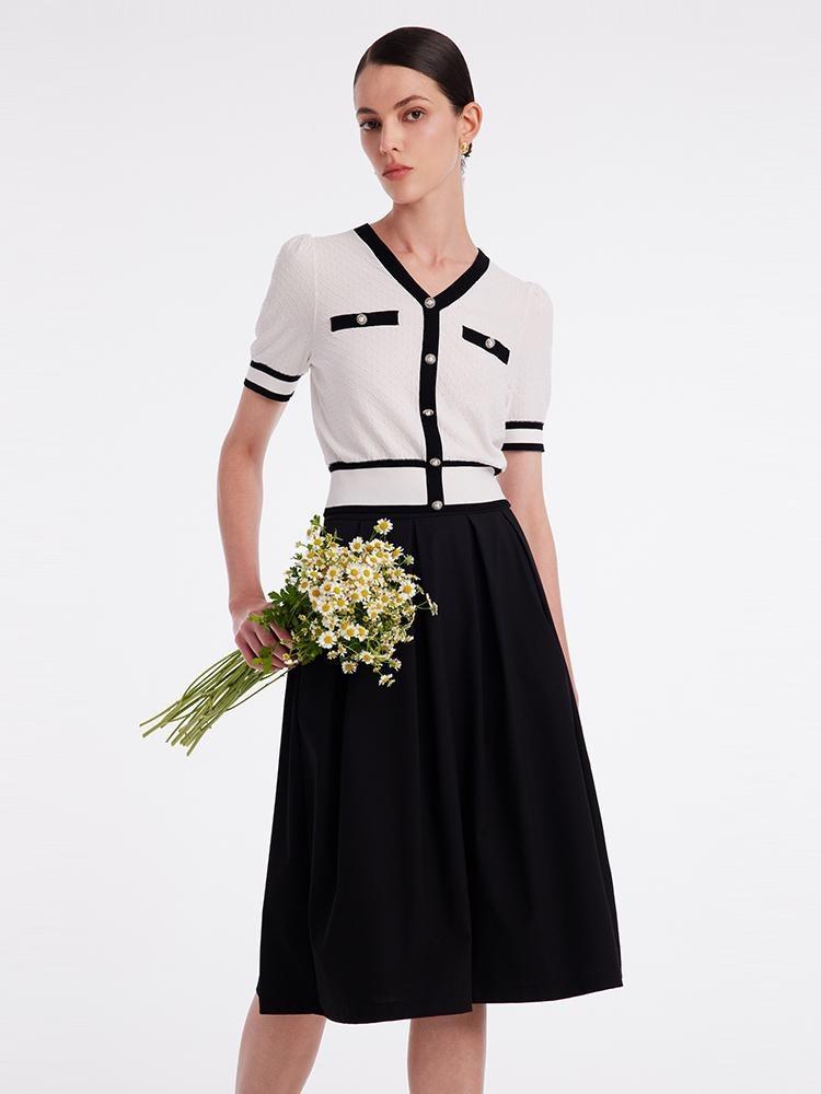 Classic Jacquard Knit Top And Half Women Skirt Two-Piece Set Product Image