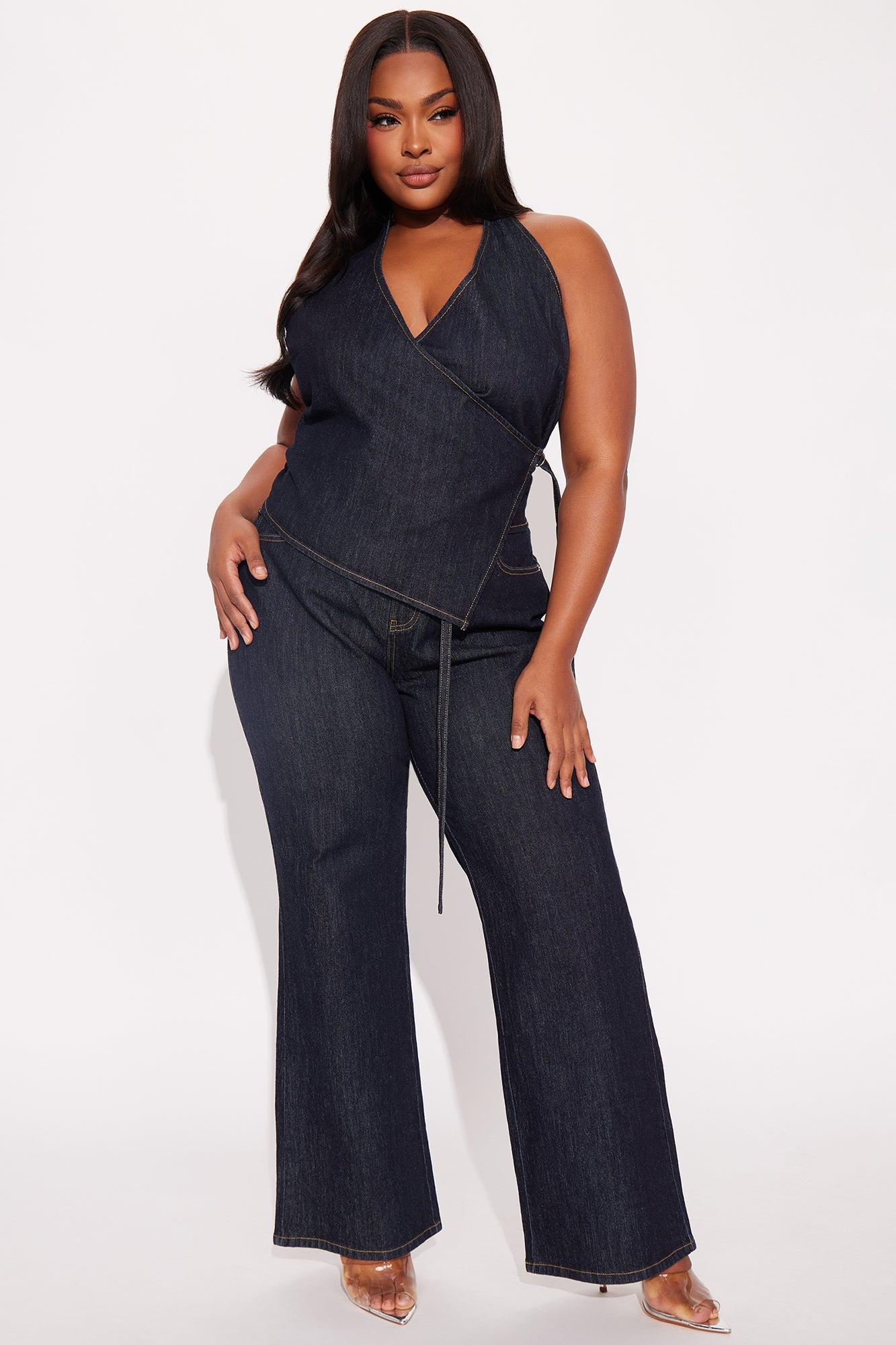 Angela Denim Pant Set - Dark Denim Product Image