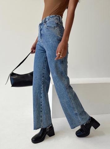 Arlington High Rise Straight Leg Jeans Mid Wash Product Image