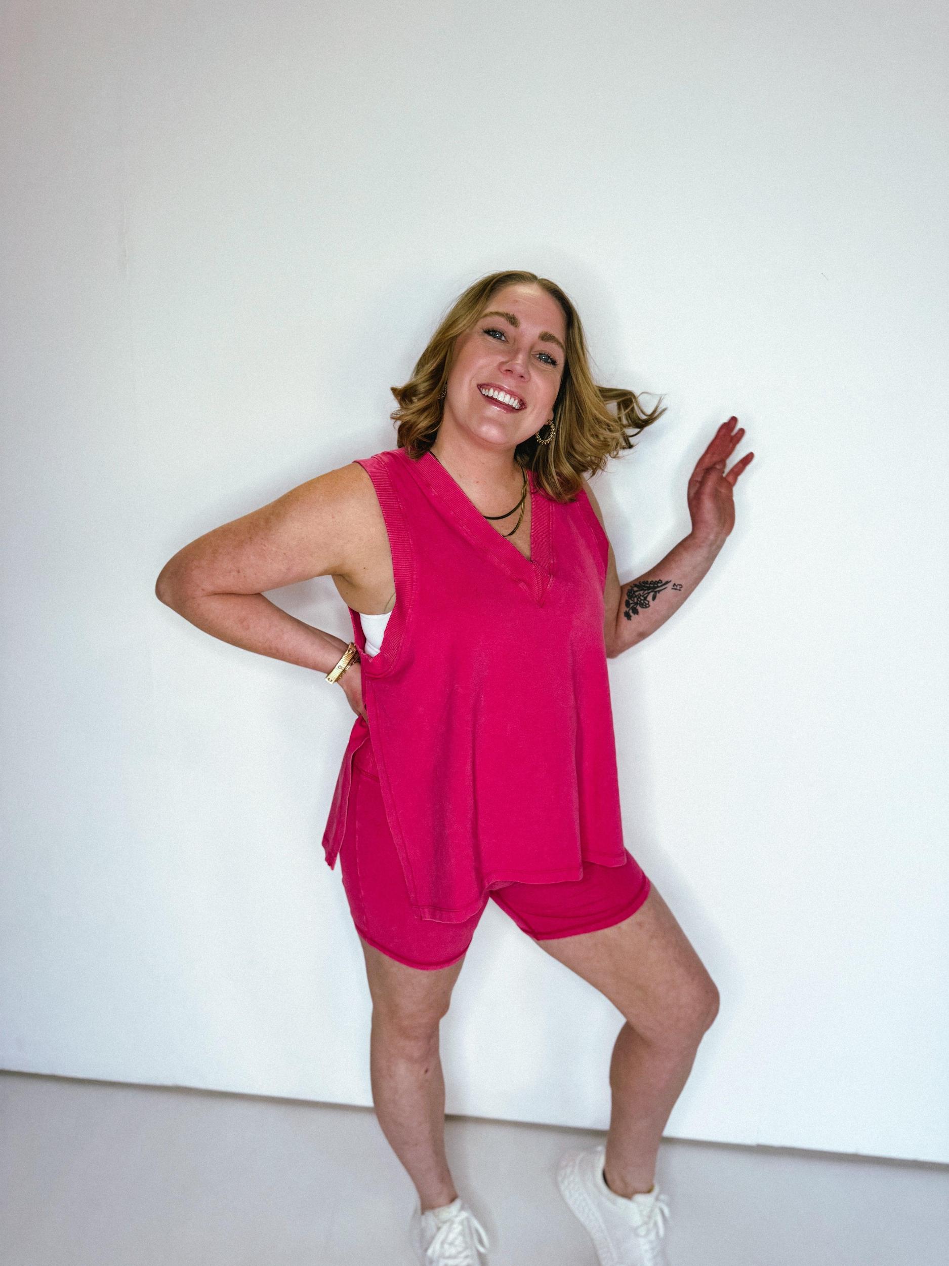 Fuchsia Ribbed Micro Shorts Product Image