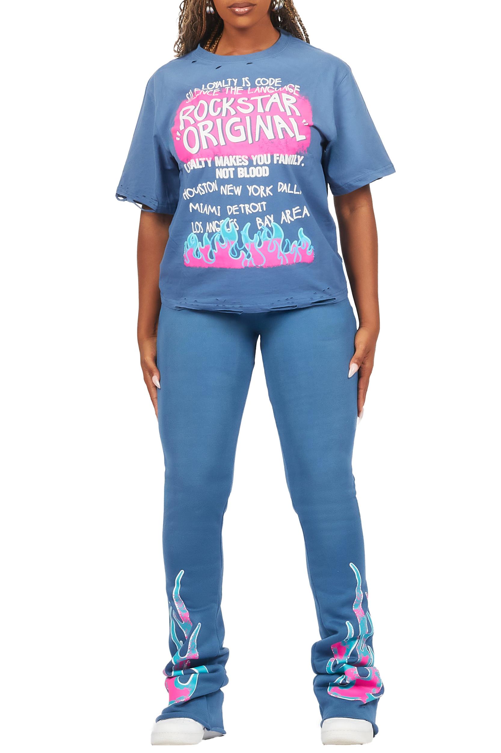 Bridgette Navy T-Shirt Trackset Female Product Image