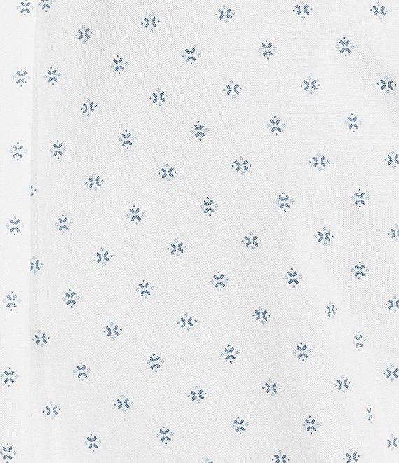 Roundtree & Yorke Long Sleeve Diamond Geo Print Poplin Sport Shirt Product Image