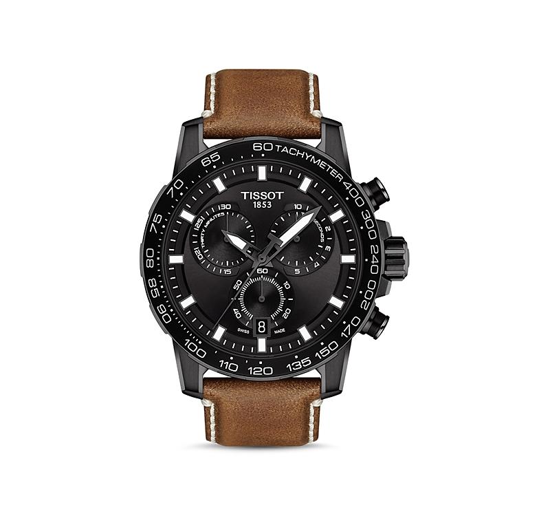 Tissot Supersport Black Leather Strap Chronograph Watch Product Image