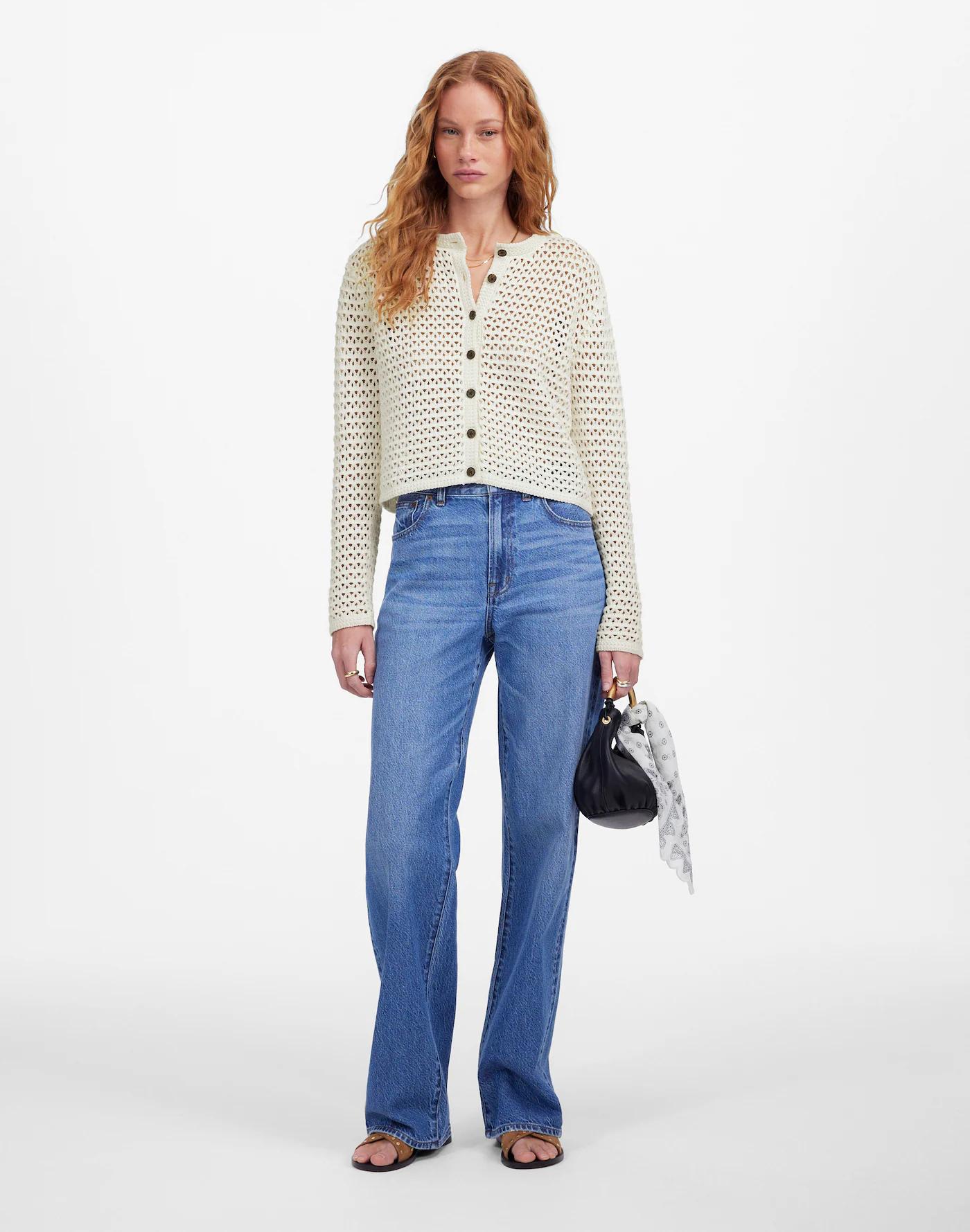 Open-Stitch Crewneck Sweater Product Image