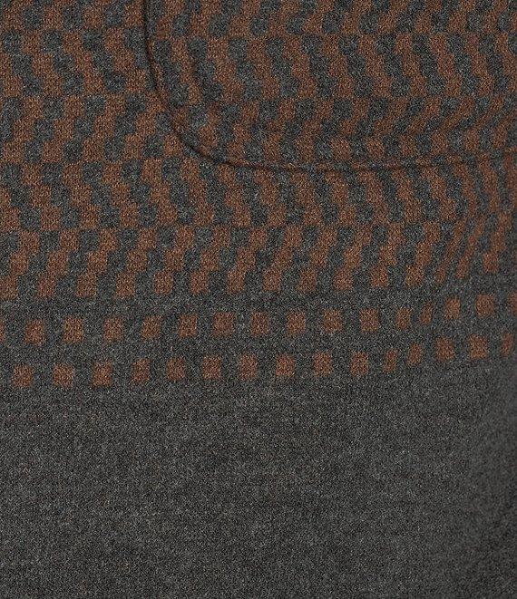 Rowm Long Sleeve Jacquard Chest Stripe Button Front Shirt Product Image