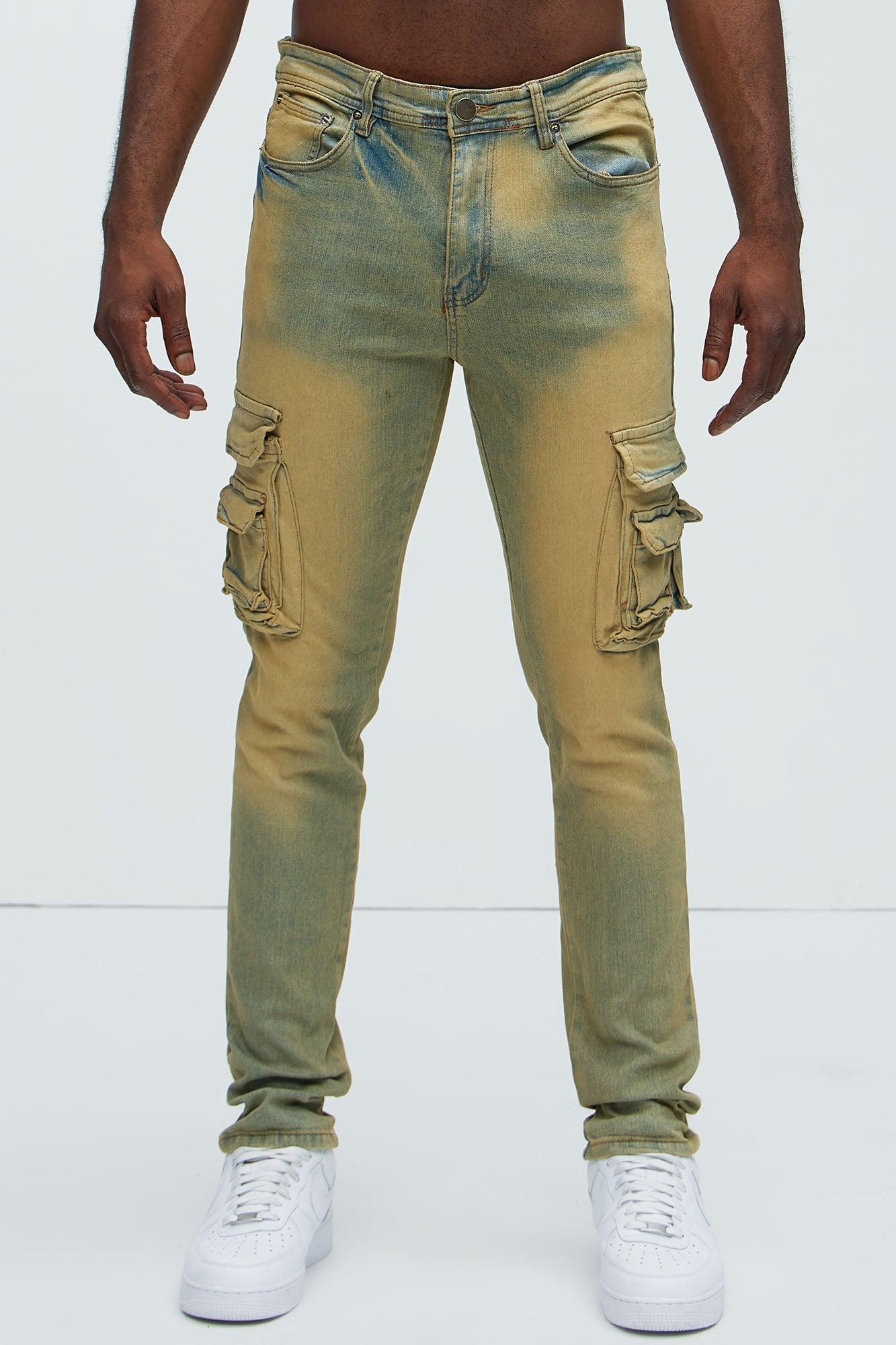 Fall For It Cargo Skinny Jeans - Medium Wash Product Image