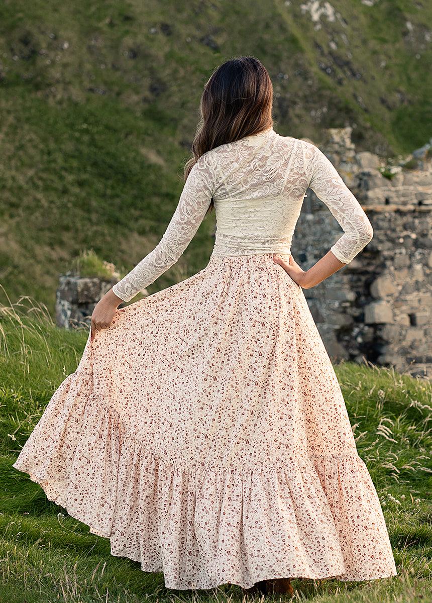 Annah Skirt in Neutral Floral Female Product Image