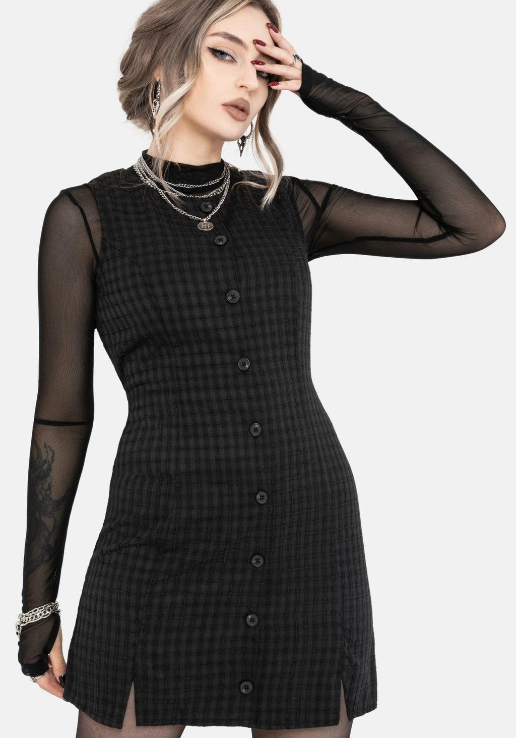 Ziggy Check Button Up Mini Dress Product Image