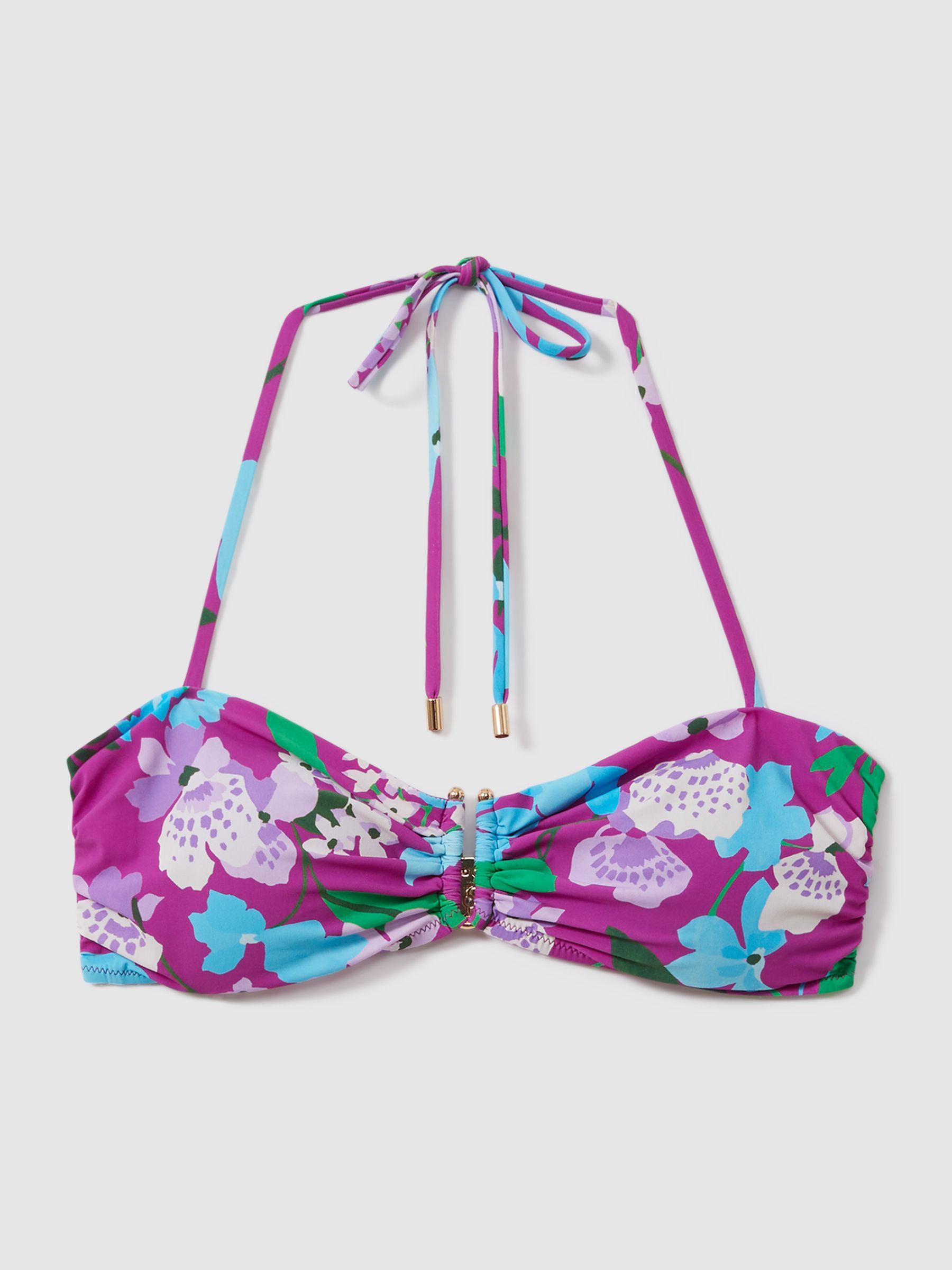 Florere Printed Bandeau Bikini Top in Multi Product Image