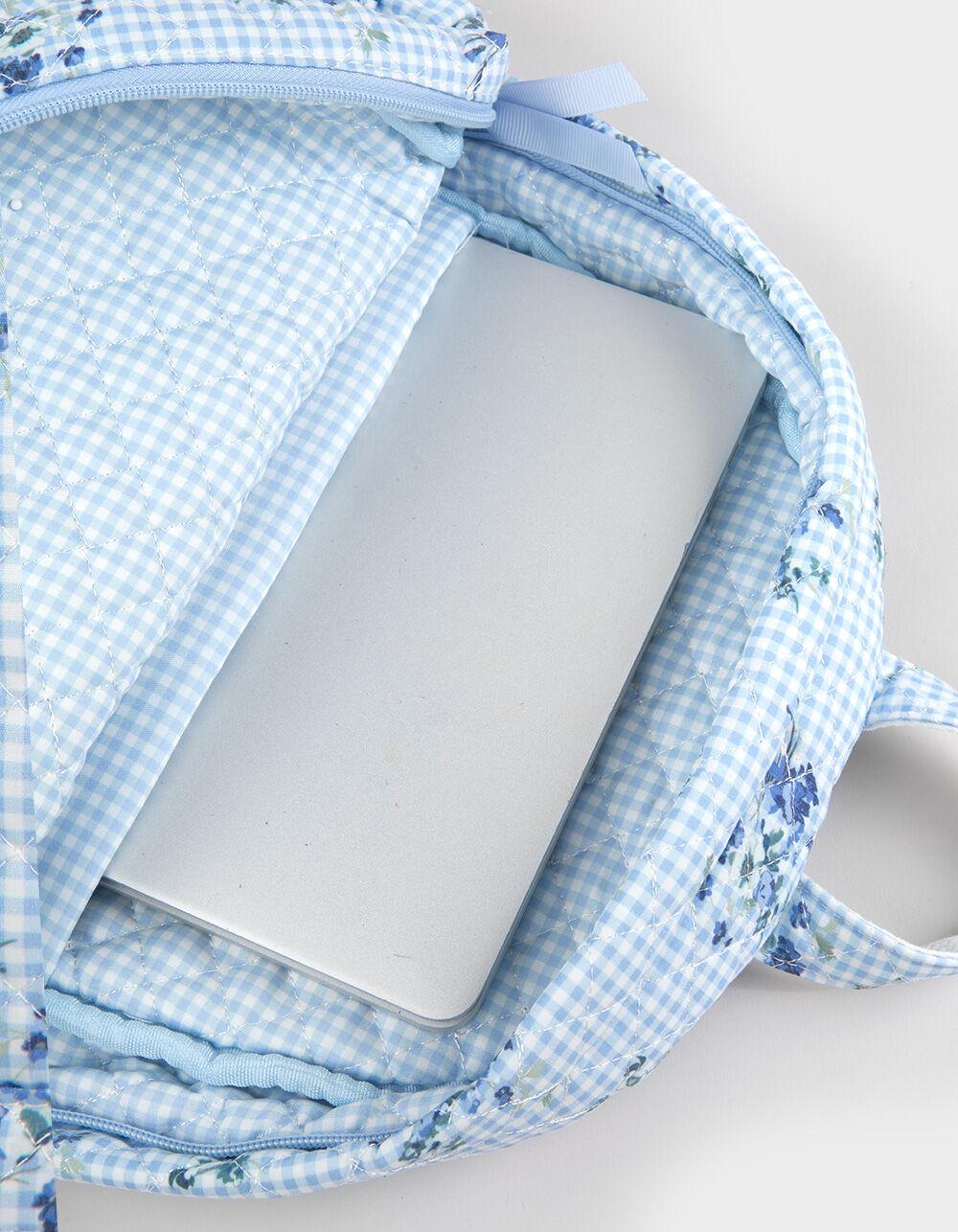 TILLYS Floral Quilted Backpack - BLUE/WHITE Product Image