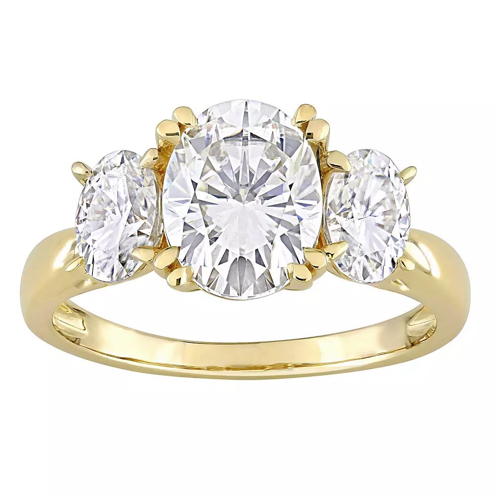 Stella Grace 10k Gold Lab-Created Moissanite 3-Stone Engagement Ring, Women's, Size: 11 Product Image