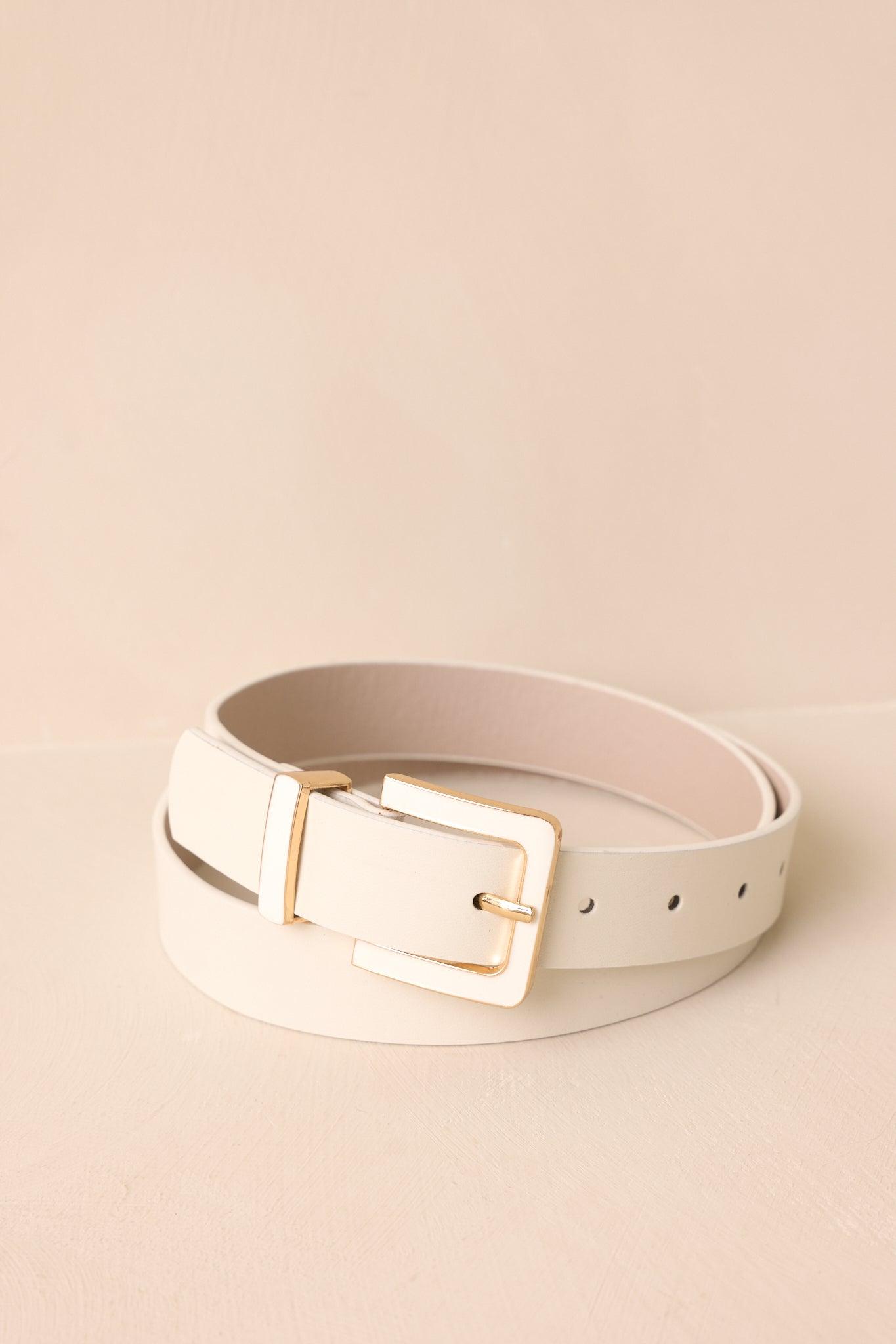 All Good Things Ivory Faux Leather Belt Product Image