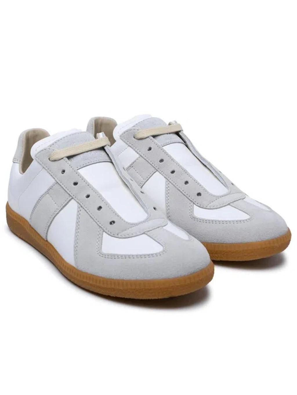 MAISON MARGIELA Replica Leather And Suede Sneakers In White Product Image
