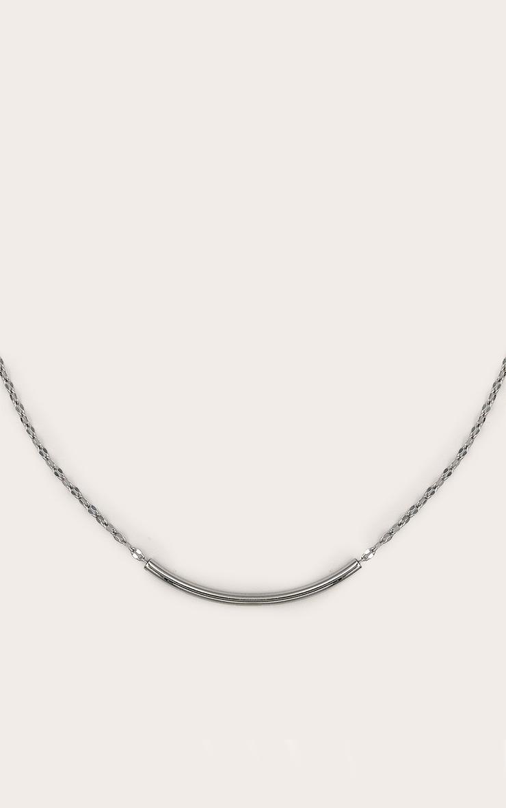 Silver Metal Bar Detail Necklace Product Image