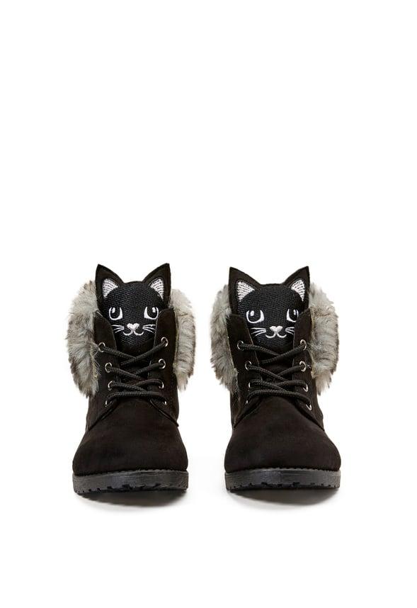 JustFab Margaux Platform Loafer Pump Womens Black/ White Size 8.5 Product Image