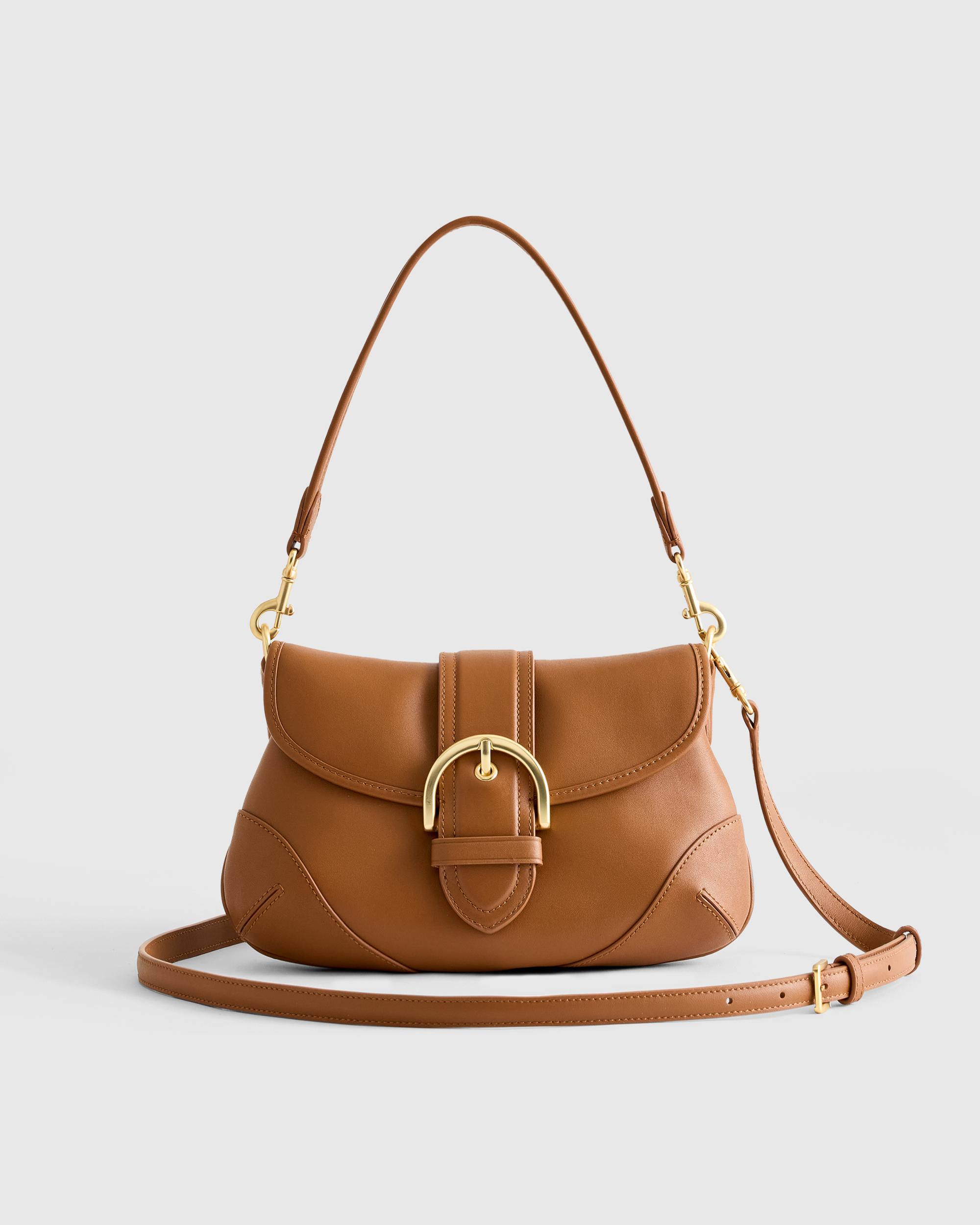 Quince | Women's Italian Leather Buckle Detail Shoulder Bag Product Image