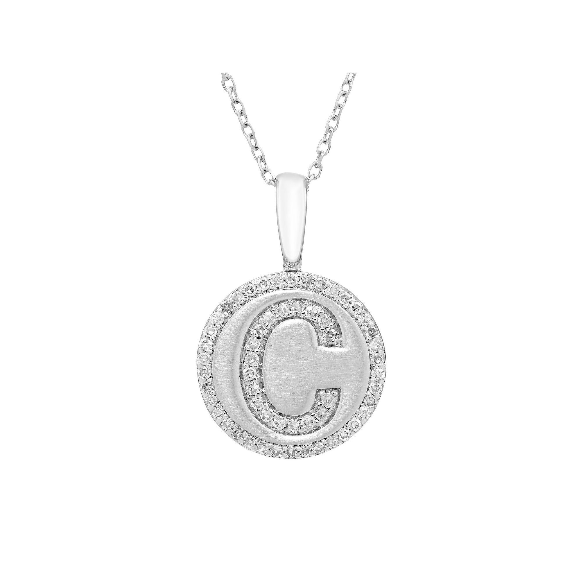 It's Personal Sterling Silver & Diamond Accent Initial Pendant Necklace, Women's, Size: 18" Product Image