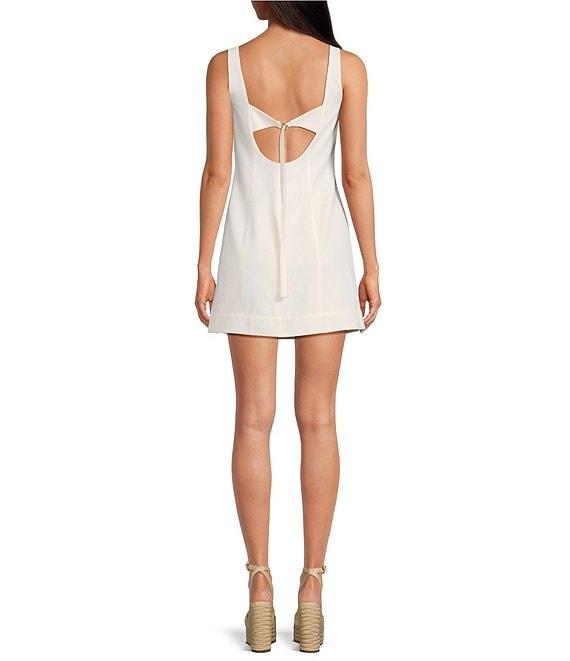 Gianni Bini Georgie Square Neck Sleeveless Button Front Linen Shift Dress Product Image