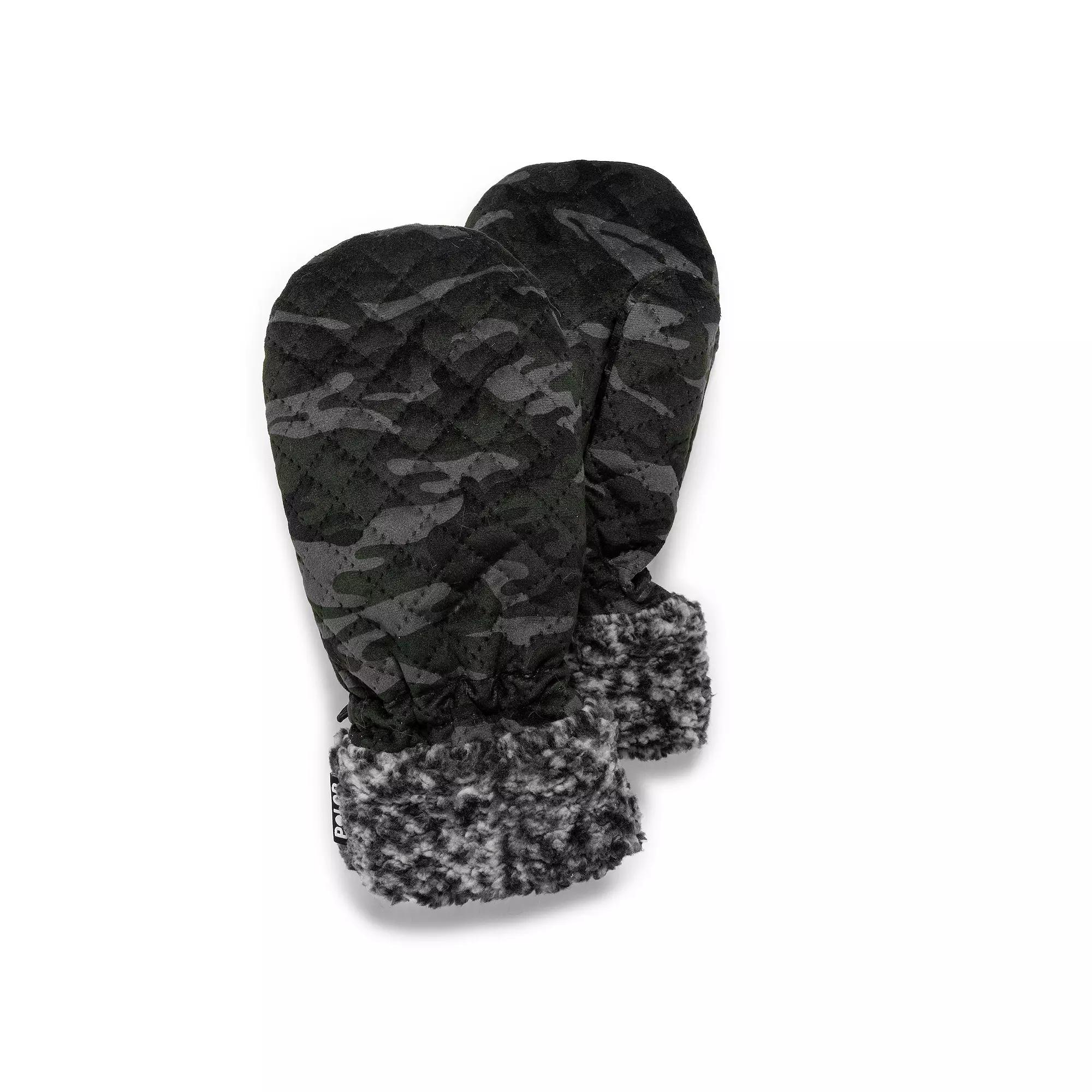 Women's MUK LUKS Quilted Frosted High Pile Fleece Mittens, Green Product Image