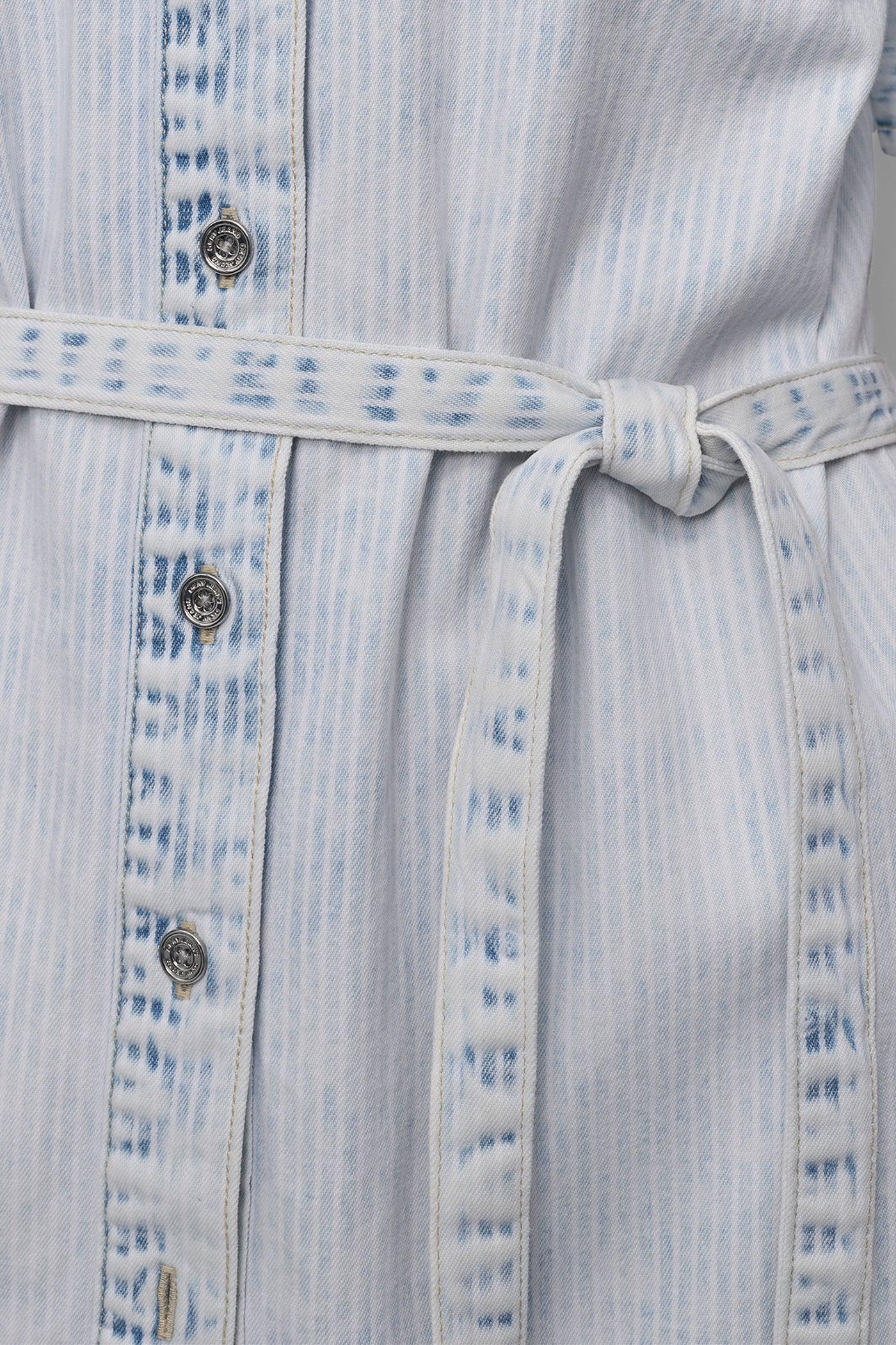 BELTED DENIM MINI SHIRT DRESS Product Image
