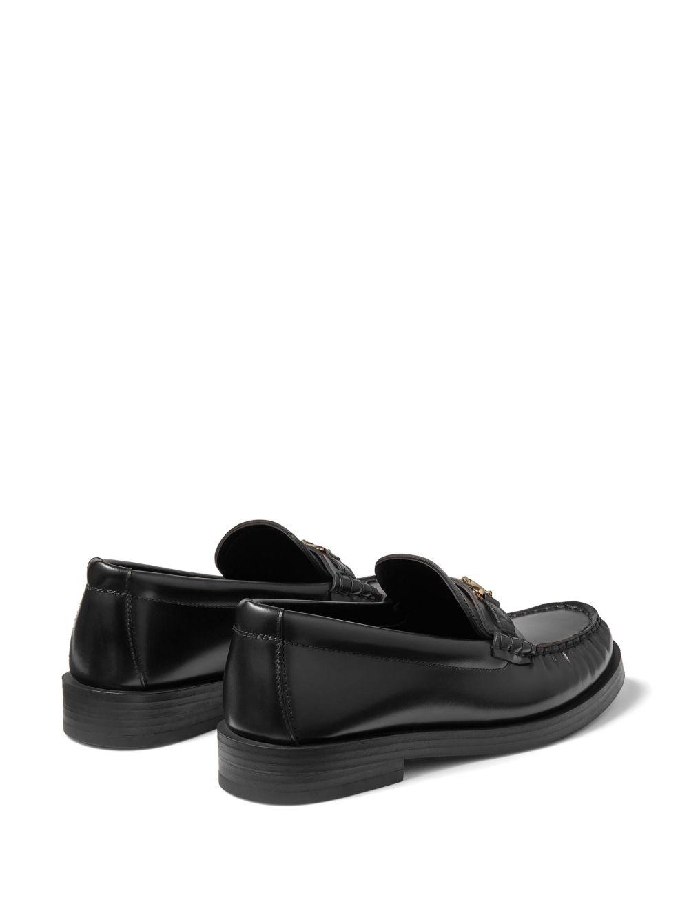 Addie logo-plaque leather loafers Product Image