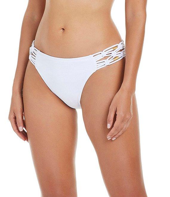 Bleu Rod Beattie La Cote D'Azur Solid Side Macrame Hipster Swim Bottom Product Image
