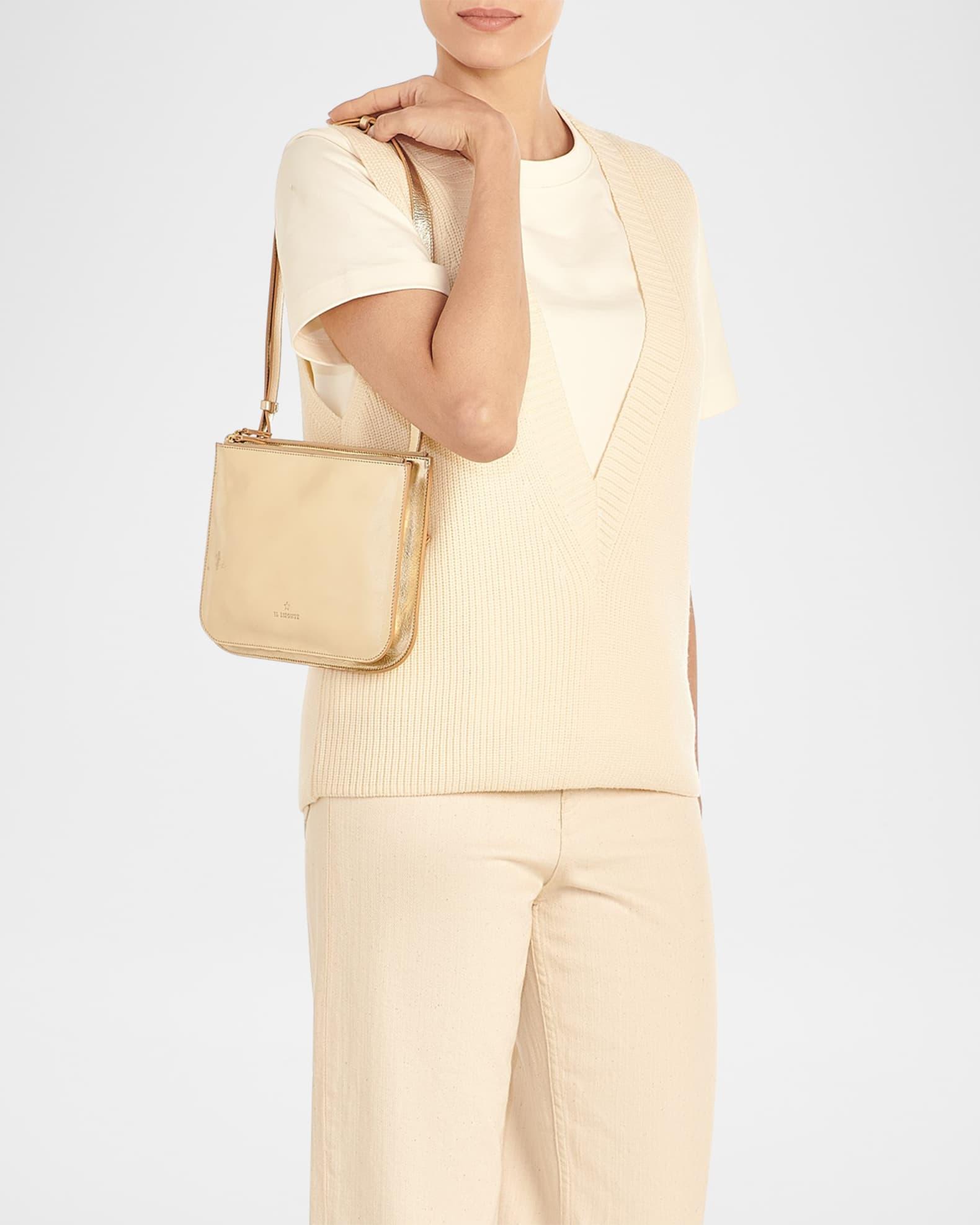 Roseto Metallic Leather Crossbody Bag Product Image