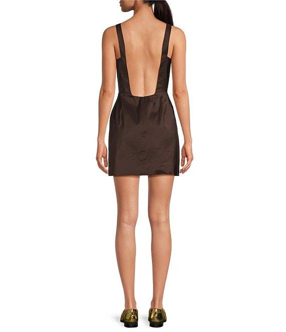 Gianni Bini x Lilly Sisto Blakely Taffeta Boat Neck Bow Detail Sleeveless Scoop Back Mini Dress Product Image