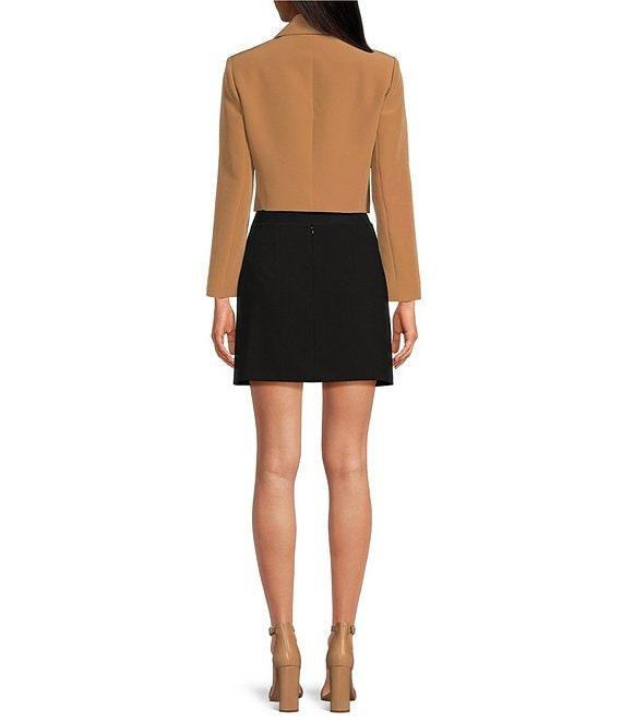 Gianni Bini Belle Stretch Suiting Coordinating Mini Faux Wrap Skirt Product Image