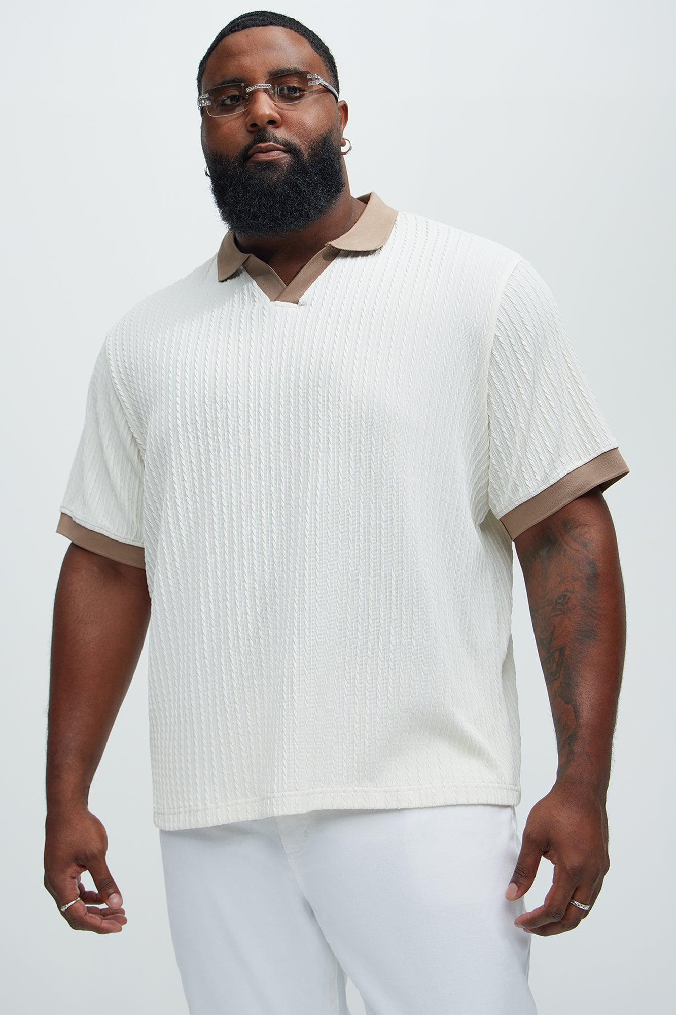 Dog In Me Textured Polo - Off  White/combo Product Image