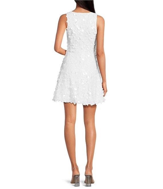 Trina Turk Score Sabatini Sequin Scoop Neck Sleeveless Mini Dress Product Image