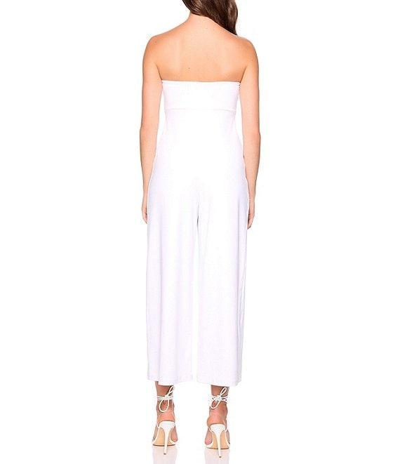 Susana Monaco Signature Stretch Strapless Flare Hem Cropped Jumpsuit Product Image