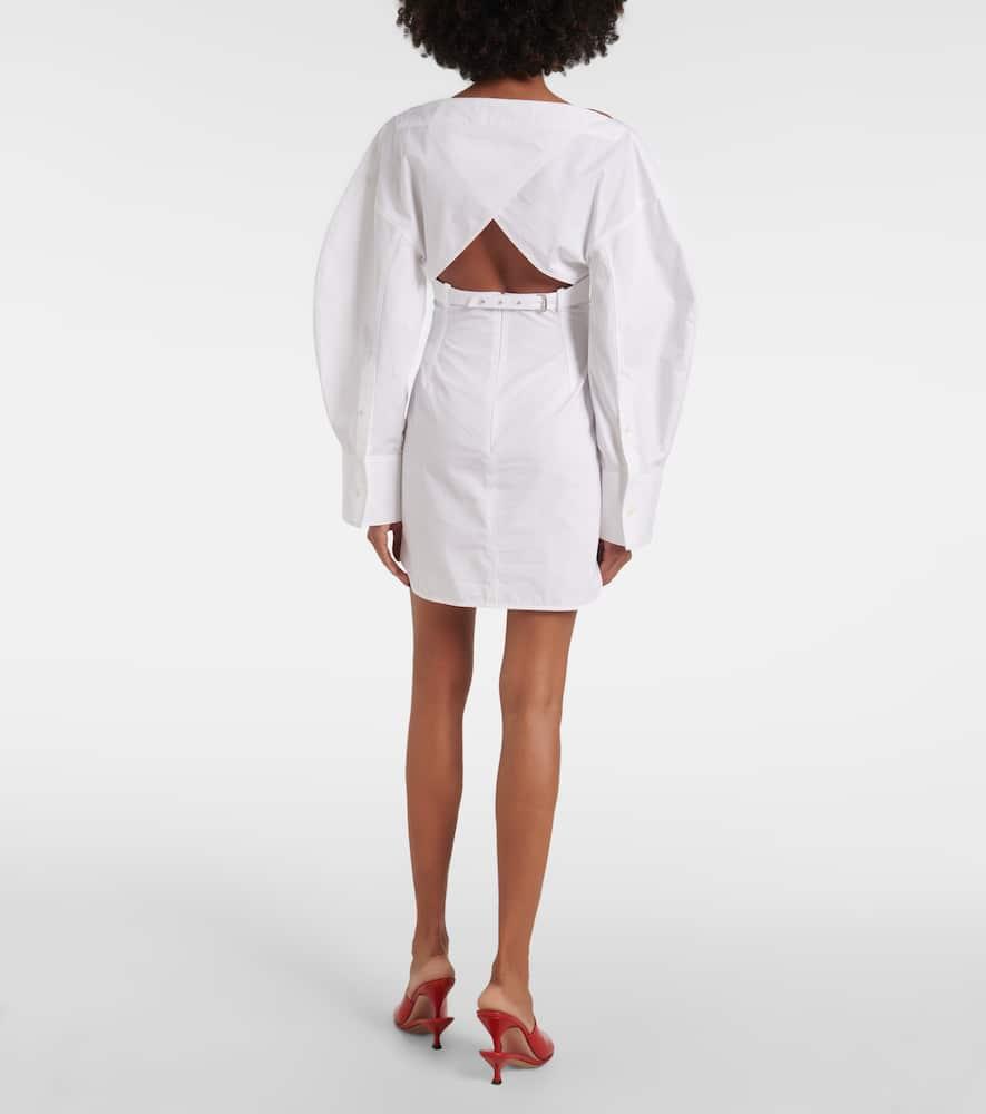 JACQUEMUS La Casaco Long Sleeve Cotton Shirtdress In White Product Image