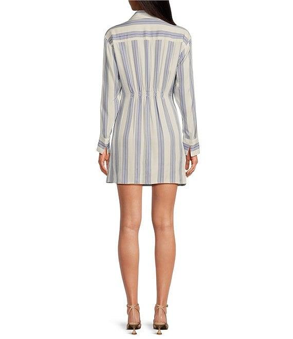 Gianni Bini Diane Striped Button Front Faux Wrap Dress Product Image