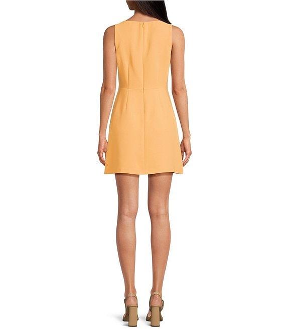 Gianni Bini Charlotte Crepe Boat Neck Sleeveless A-Line Dress Product Image