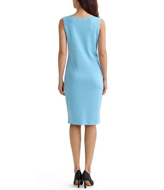Ming Wang Knit Scoop Neck Sleeveless Sheath Dress Product Image