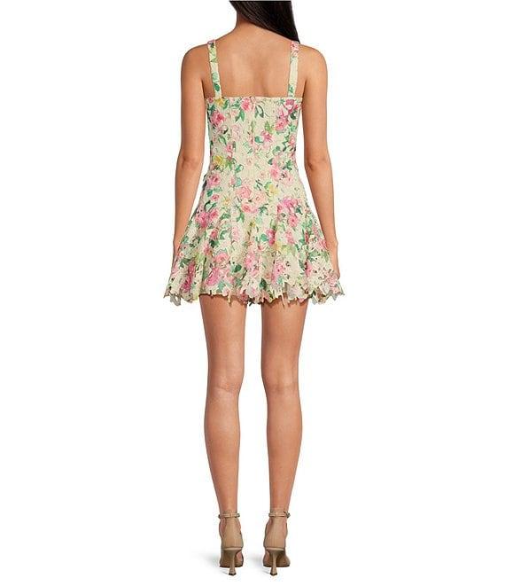 Gianni Bini Alice Floral Eyelet Square Neck A-Line Dress Product Image