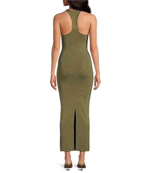RONNY KOBO Agathe Knit Scoop Neck Sleeveless Rhinestone Detail Maxi Dress Product Image